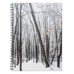 Snowy Scene in Woodland Michigan Notebook