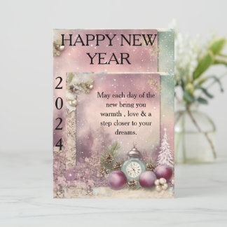  "Snowy Serenity: A New Year's Greeting Card" Holiday Card