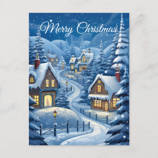 Snowy Serenity Village II: Holiday Postcard
