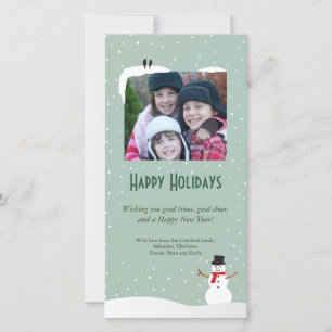 Snowy Snowman Holiday Photo Card