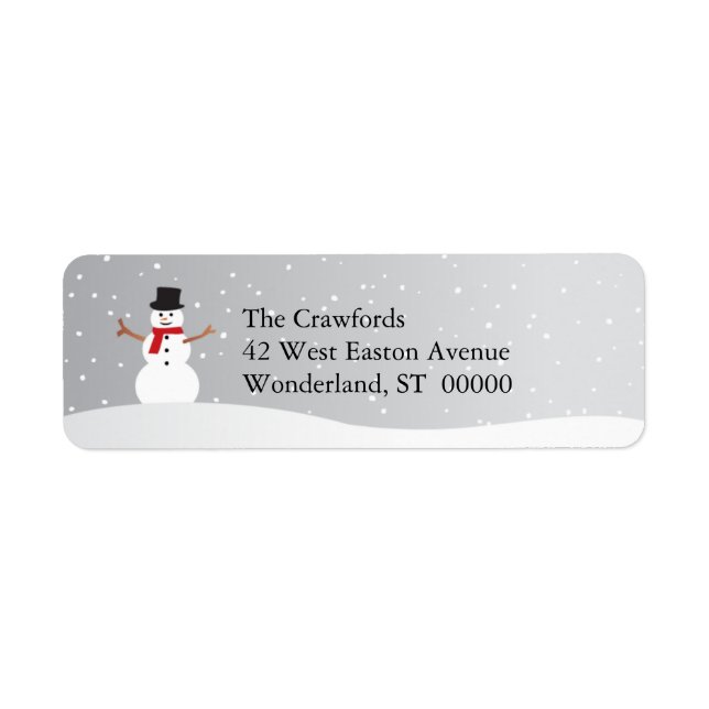 Snowy Snowman Return Address Label (Front)