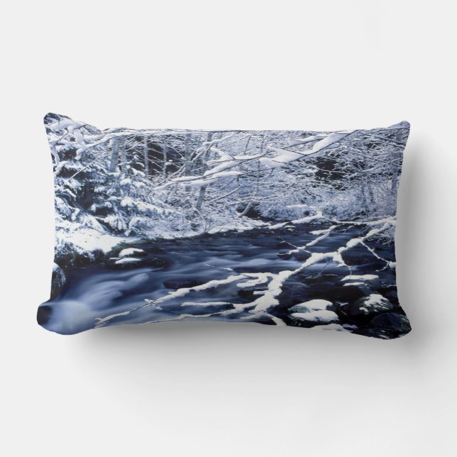 Snowy Stream - Lumbar Pillow (Front)