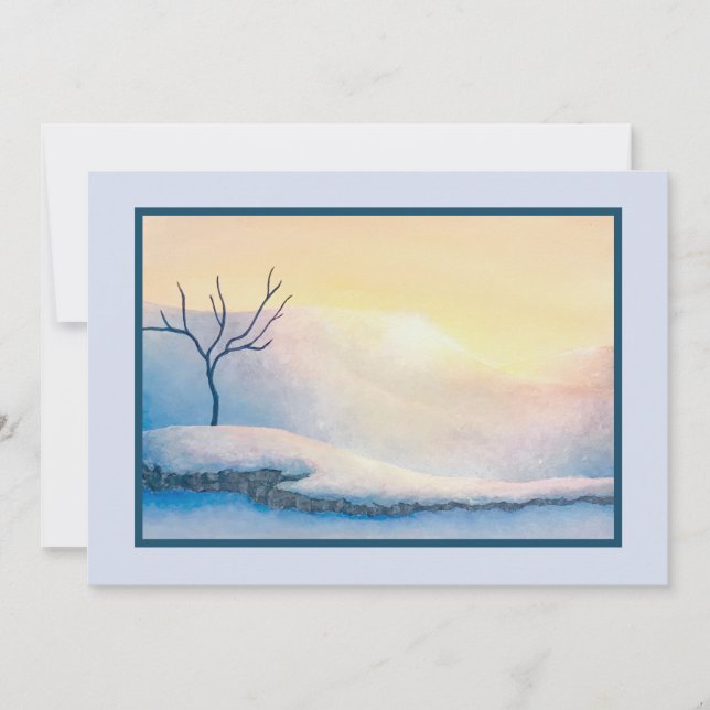 Snowy Sunrise Christmas Card (blank message) (Front)