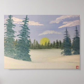 Snowy Sunrise Poster