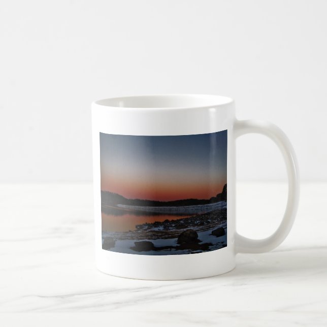 Snowy Sunset at Lake Arrowhead Coffee Mug (Right)