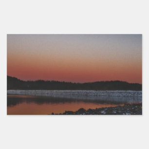Snowy Sunset at Lake Arrowhead Sticker