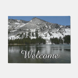 Snowy Tenaya Lake Yosemite National Park Photo Doormat