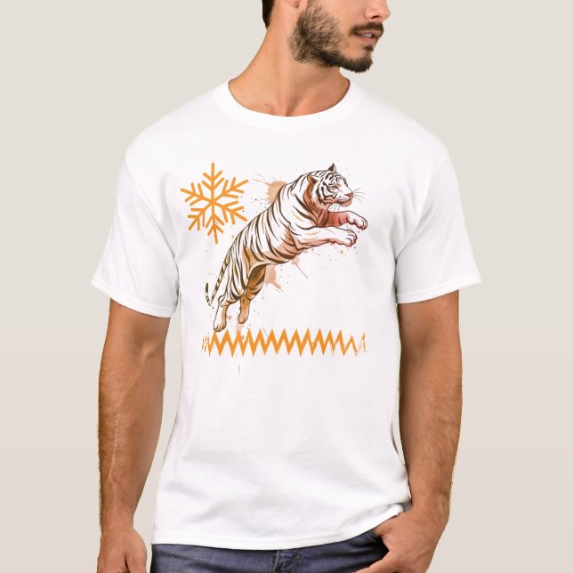 snowy tiger T-Shirt (Front)