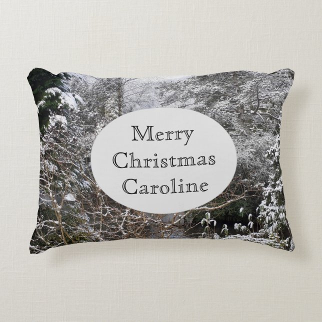 Snowy Trees  Accent Pillow (Front)