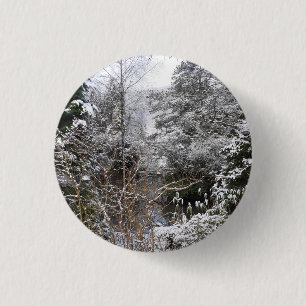 Snowy Trees Badge 1 Inch Round Button