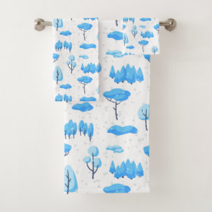 Snowy Trees Bath Towel Set