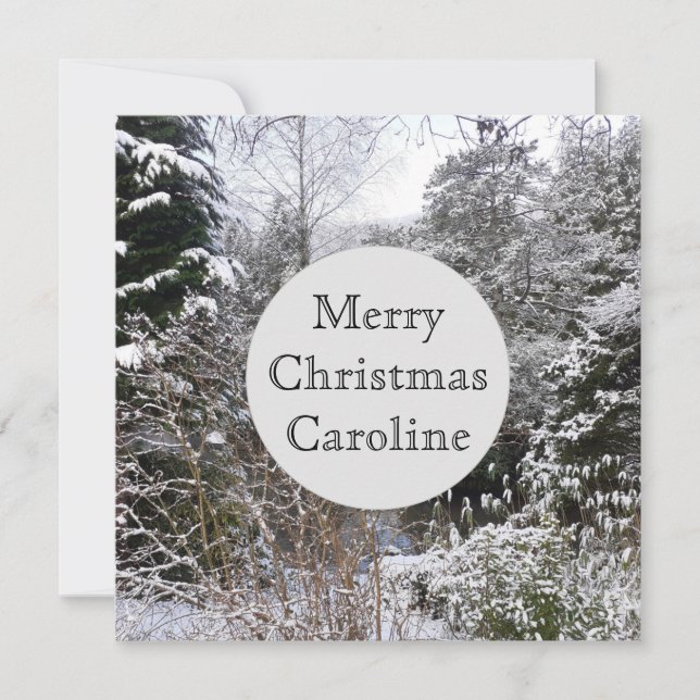 Snowy Trees Flat Christmas Card (Front)