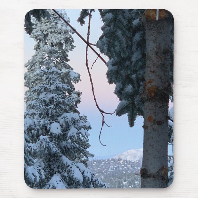 Snowy Trees Mouse Pad (Front)