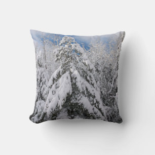 Snowy Trees Throw Pillow