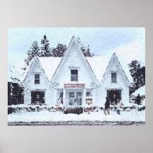 Snowy Vermont Holiday Poster