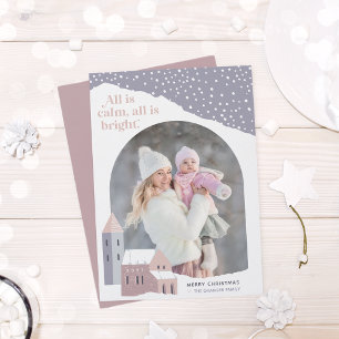 Snowy Village   Photo Holiday Card