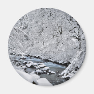Snowy white creek scenic, Oregon Magnet
