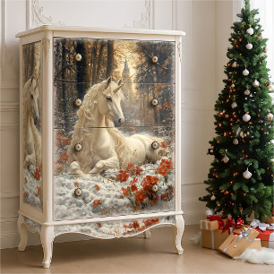 Snowy White Unicorn Winter Fairytale Castle Magic Tissue Paper