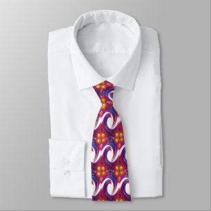 Snowy white waves smart trendy tie