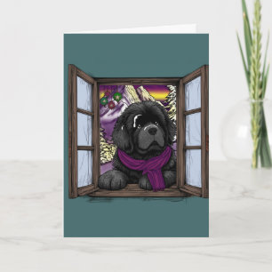 Snowy window puppy dog card