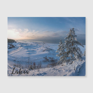 Snowy winter Baltic sea coast