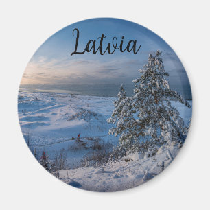 Snowy winter Baltic sea coast Magnet