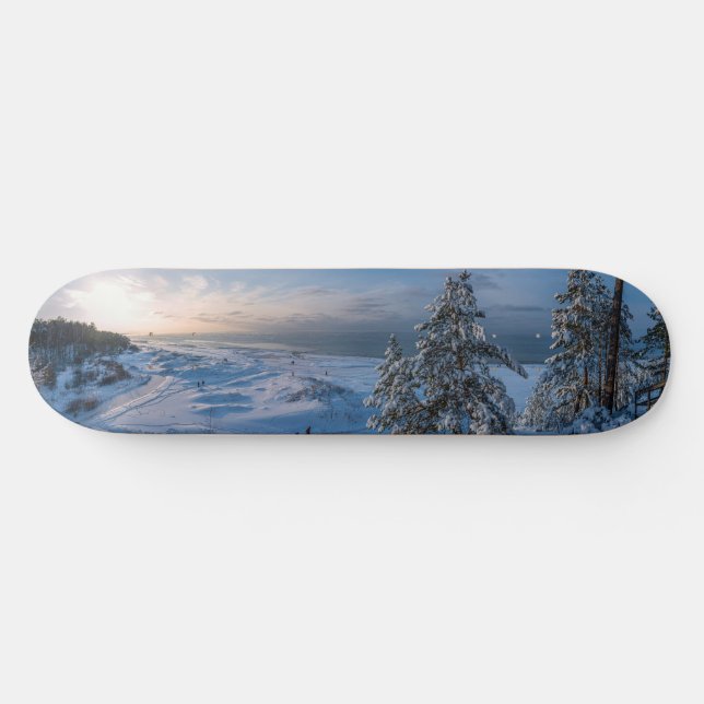 Snowy winter Baltic sea coast Skateboard (Horz)