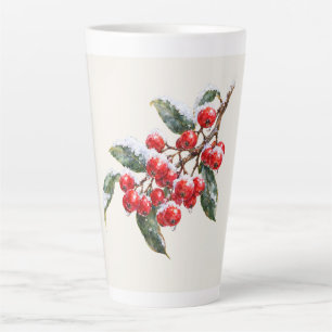 Snowy Winter Berry Latte Mug