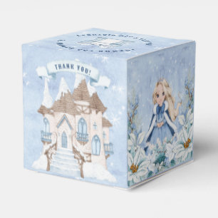 Snowy Winter Blonde Princess Birthday Favor Box