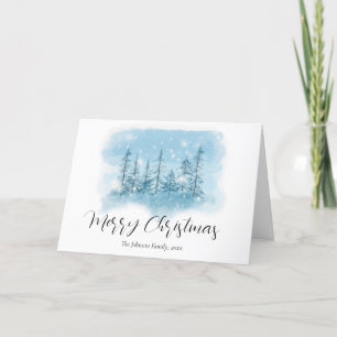 Snowy Winter Christmas Greeting Holiday Card