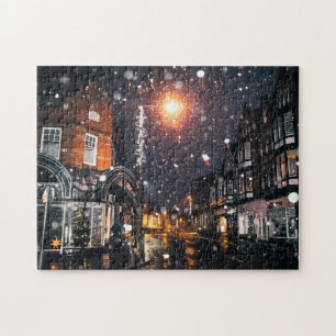 Snowy Winter Cityscape JPG Cityscape Residence Com Jigsaw Puzzle