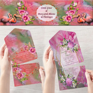 Snowy Winter Fantasy All in One Wedding Invite