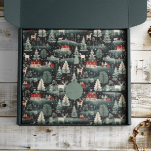 Snowy Winter Farmhouse Tissue Paper