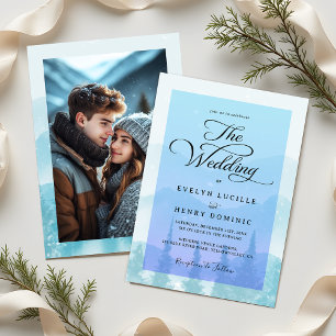 Snowy Winter Forest Elegant Photo Wedding Invitation
