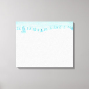 Snowy Winter Forest Landscape With Spruce Trees  Canvas Print