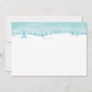 Snowy Winter Forest Landscape With Spruce Trees  Invitation