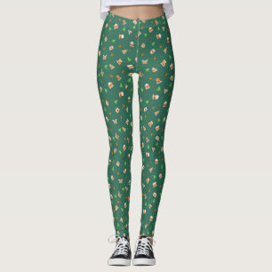 Snowy Winter Gingerbread House Cookies Leggings