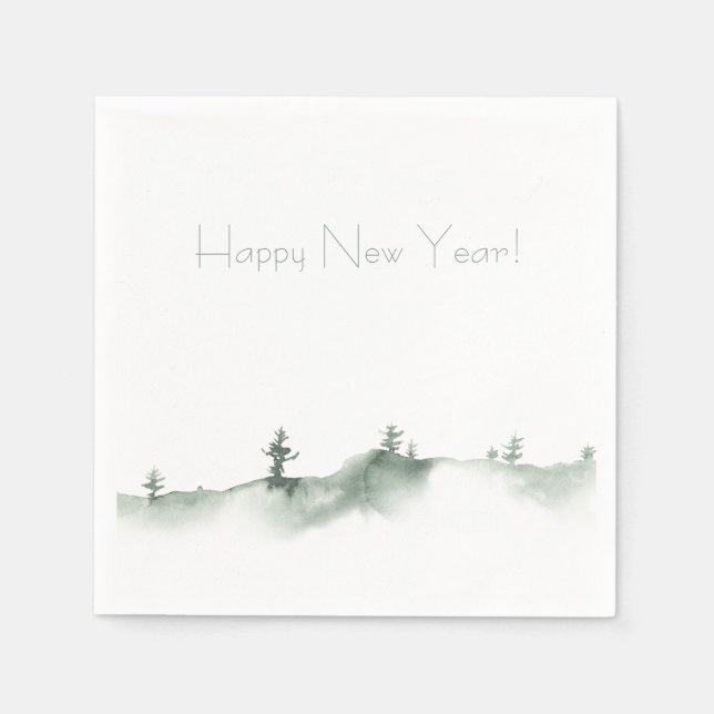 Snowy Winter Holiday Napkin (Front)