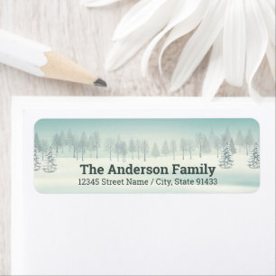 Snowy Winter Holiday Return Address Label