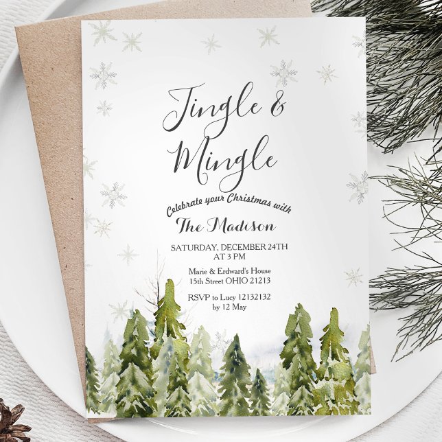 Snowy Winter Jingle & Mingle Winter Invitation (Creator Uploaded)
