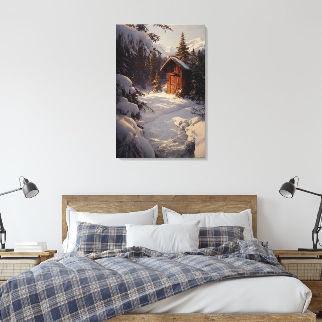 Snowy Winter Landscape Canvas Art (Insitu(Bedroom))
