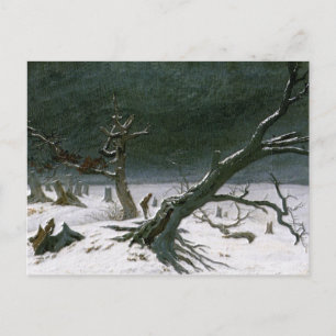 Snowy Winter Landscape - Friedrich Postcard