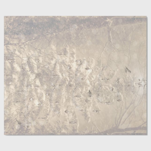 Snowy Winter Landscape Holiday Wrap Wrapping Paper (Flat)