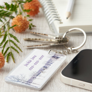Snowy Winter Landscape Keychain