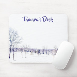 Snowy Winter Landscape Mouse Pad