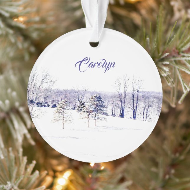 Snowy Winter Landscape Ornament (Tree)