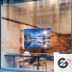 Snowy Winter Landscape Window Cling