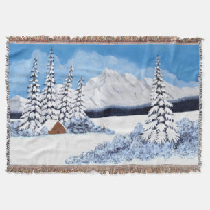 Snowy Winter Medium Throw Blanket