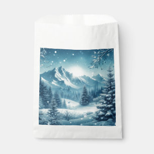 Snowy Winter Mountain Favour Bag