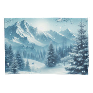 Snowy Winter Mountain Pillowcase